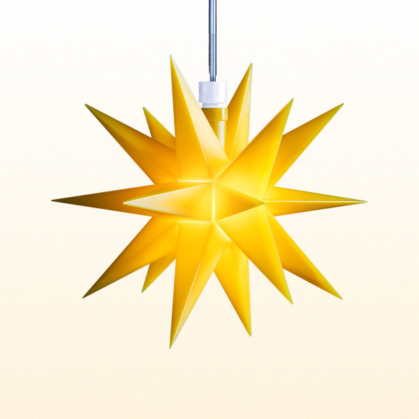 Mini-Stern, gelb, ca. 12cm, mit Batteriehalter &...
