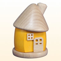 Räucherhaus rund, gelb, klein, 9 cm