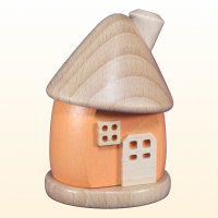 Räucherhaus rund, orange, klein, 9 cm