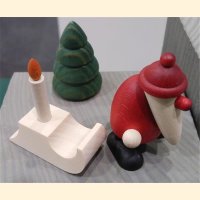 Miniaturset 8 / Weihnachtsmann auf Ski mit Hügel