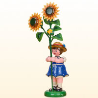 Blumenkind Mädchen mit Sonnenblume, 17cm