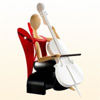 Sternkopf-Engel mit Cello, sitzend