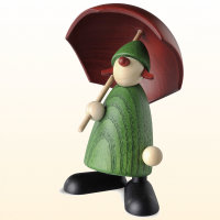 Gratulantin Louise mit Schirm, grün, 9cm