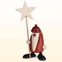 Weihnachtsmann mit Stern, 9cm