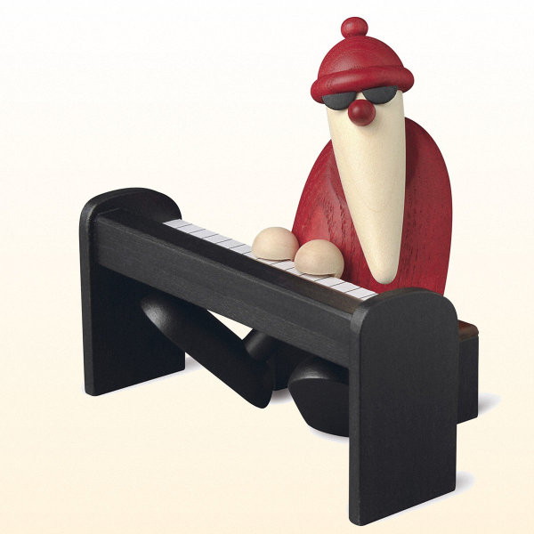 Weihnachtsmann am schwarzen Piano