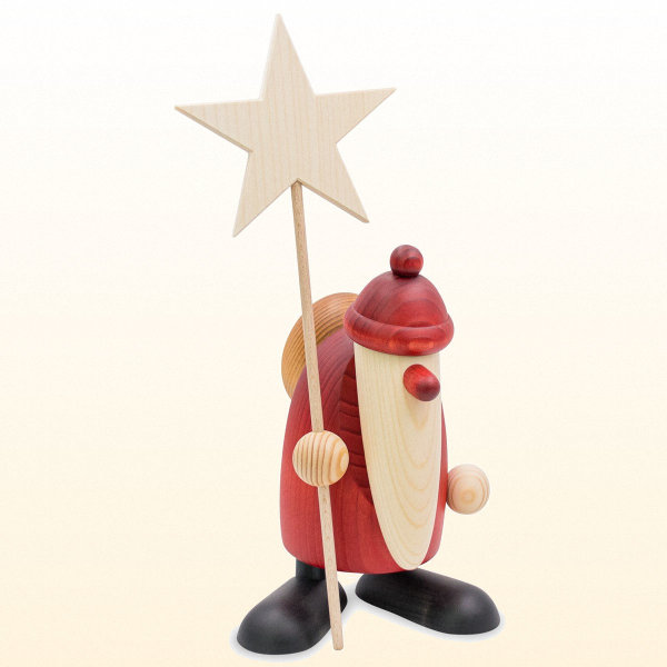 Weihnachtsmann mit Stern, 19cm