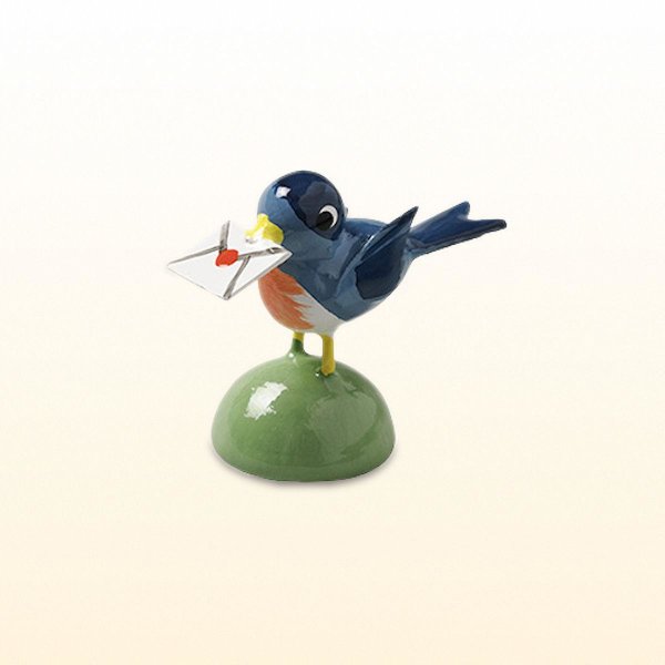 Vogel mit Brief blau