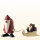 Weihnachtsmann mit Schlitten und Kind, 9cm
