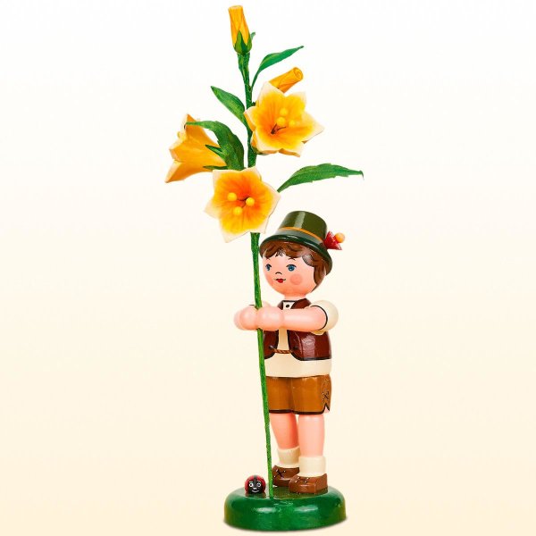 Blumenkind Junge mit Lilie
