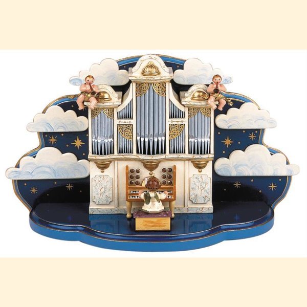 Orgel mit kleiner Wolke mit Spielwerk, Stille Nacht