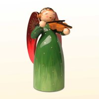 Engel reich bemalt, grün, mit Violine