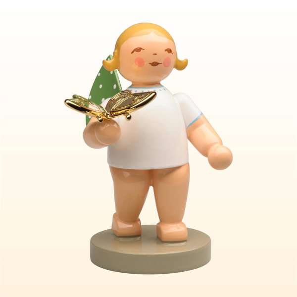 Goldedition N°13 Träumer, Engel mit Schmetterling, vergoldet, blond