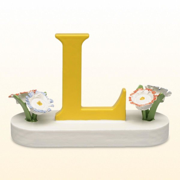 Buchstabe L, mit Blumen