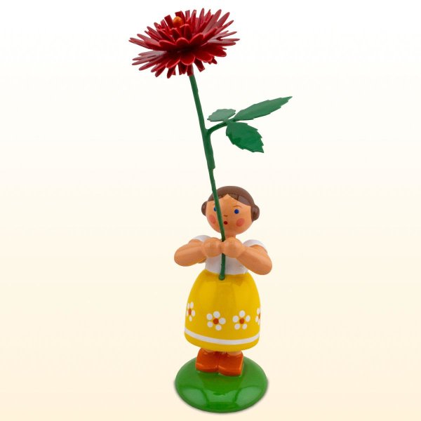 Sommerblumenmädchen mit Rote Dahlie
