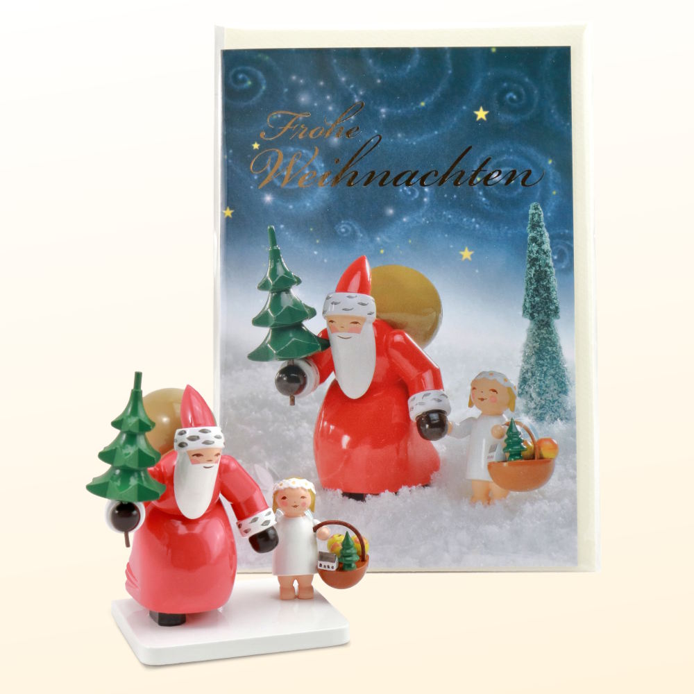 Geschenkeset "Frohe Weihnachten", Figur mit passender Grußkarte